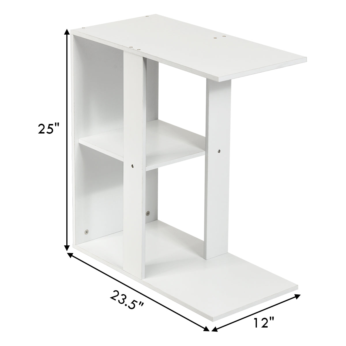 Giantex End Table C Shaped Side Table with Storage Shelf Snack Table TV Tray for Coach