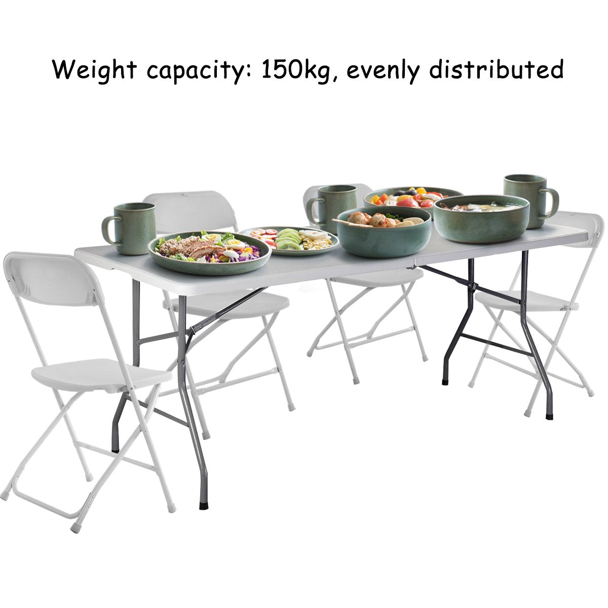 Giantex Folding Table, Off White