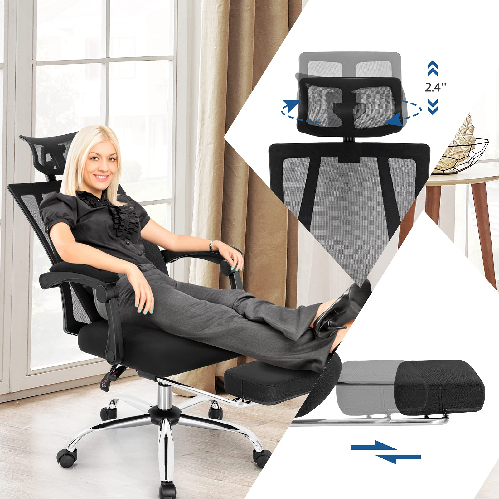 Giantex Swivel Rolling Executive Recliner Chair for Home Office Meeting Room