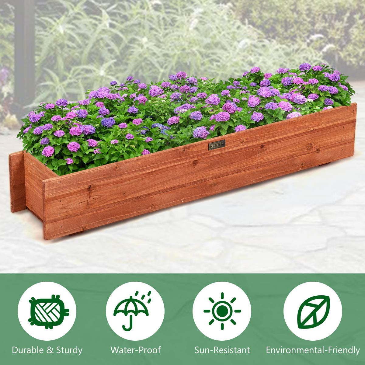 Raised Garden Bed Flower or Vegetable Planter (36" L X 7" W X 6" H)