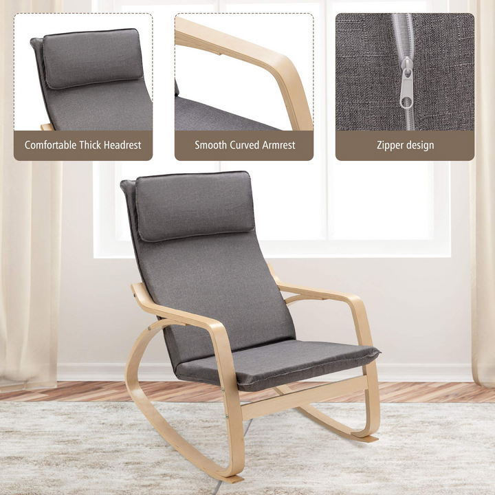 Giantex Stable Wooden Frame Relaxing Modern Leisure Armchair Suitable for Living Room, Bedroom, Balcony, Nursery Room