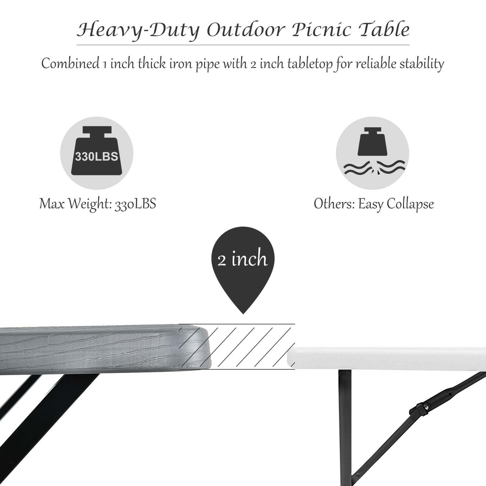 Giantex Picnic Table Bench Set for Outdoor Camping