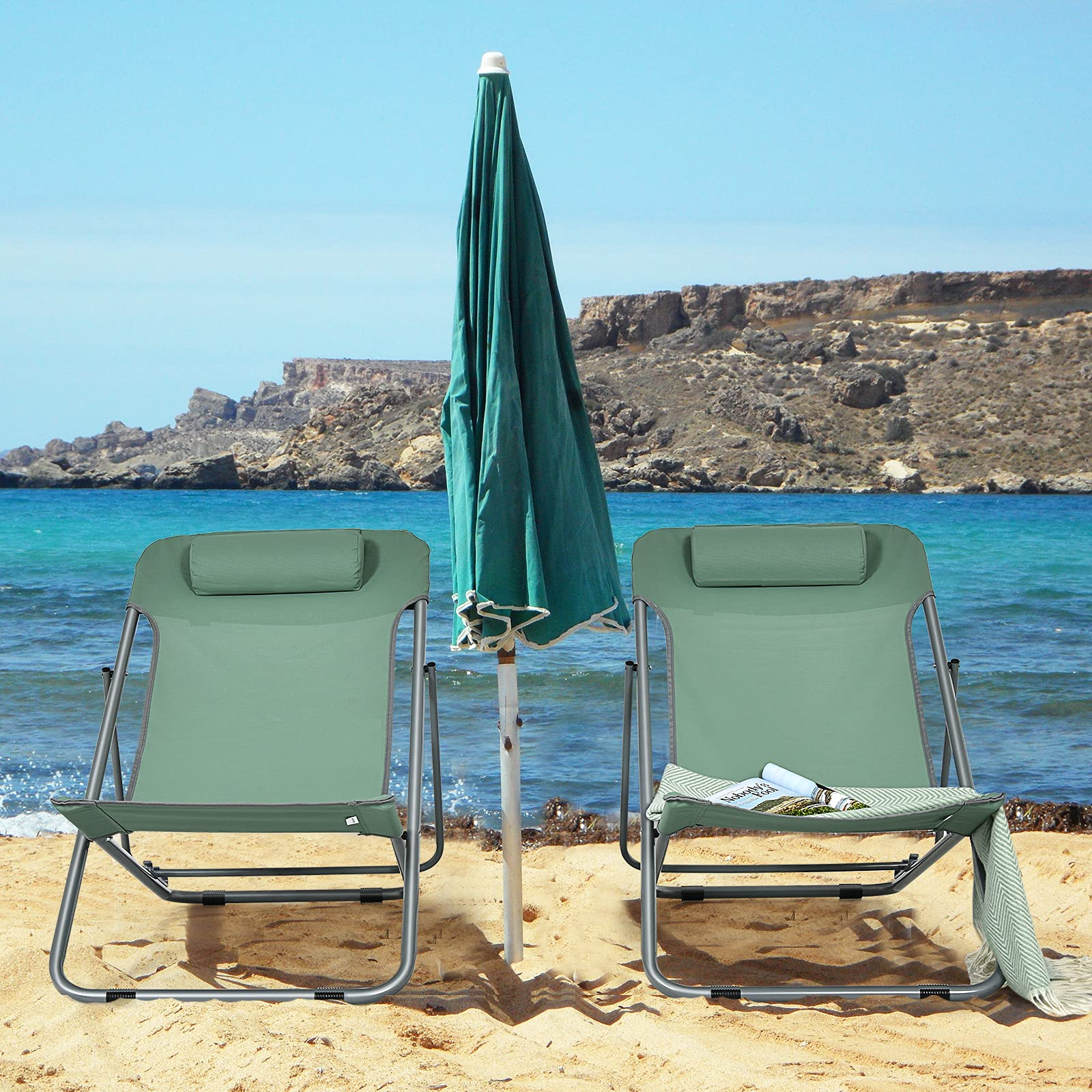 Giantex Beach Chair for Adults Camping Chair Set