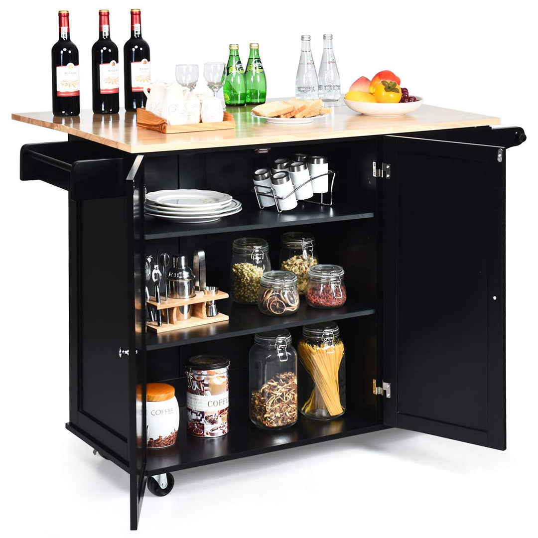 Giantex Kitchen Island Cart with Drop-Leaf Tabletop