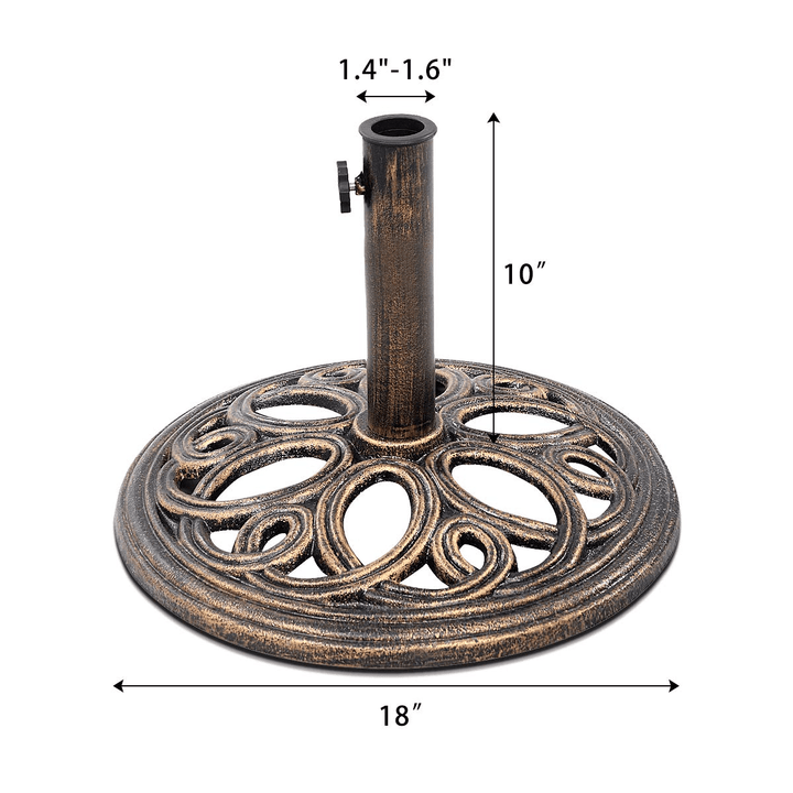 Giantex 18" Round Umbrella Base Stand Cast Iron, 24 lbs - Giantexus