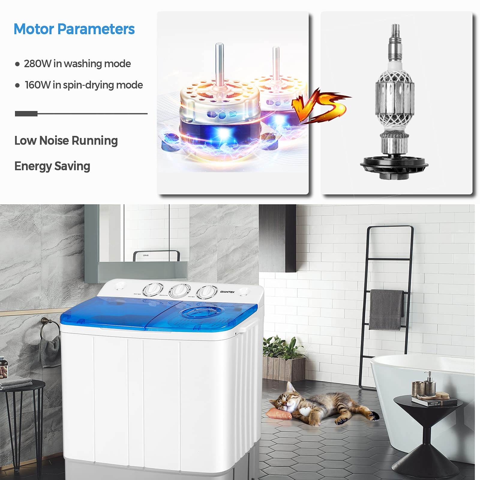 Dorm Apartment Semi-Automatic Twin Tub Mini Washer