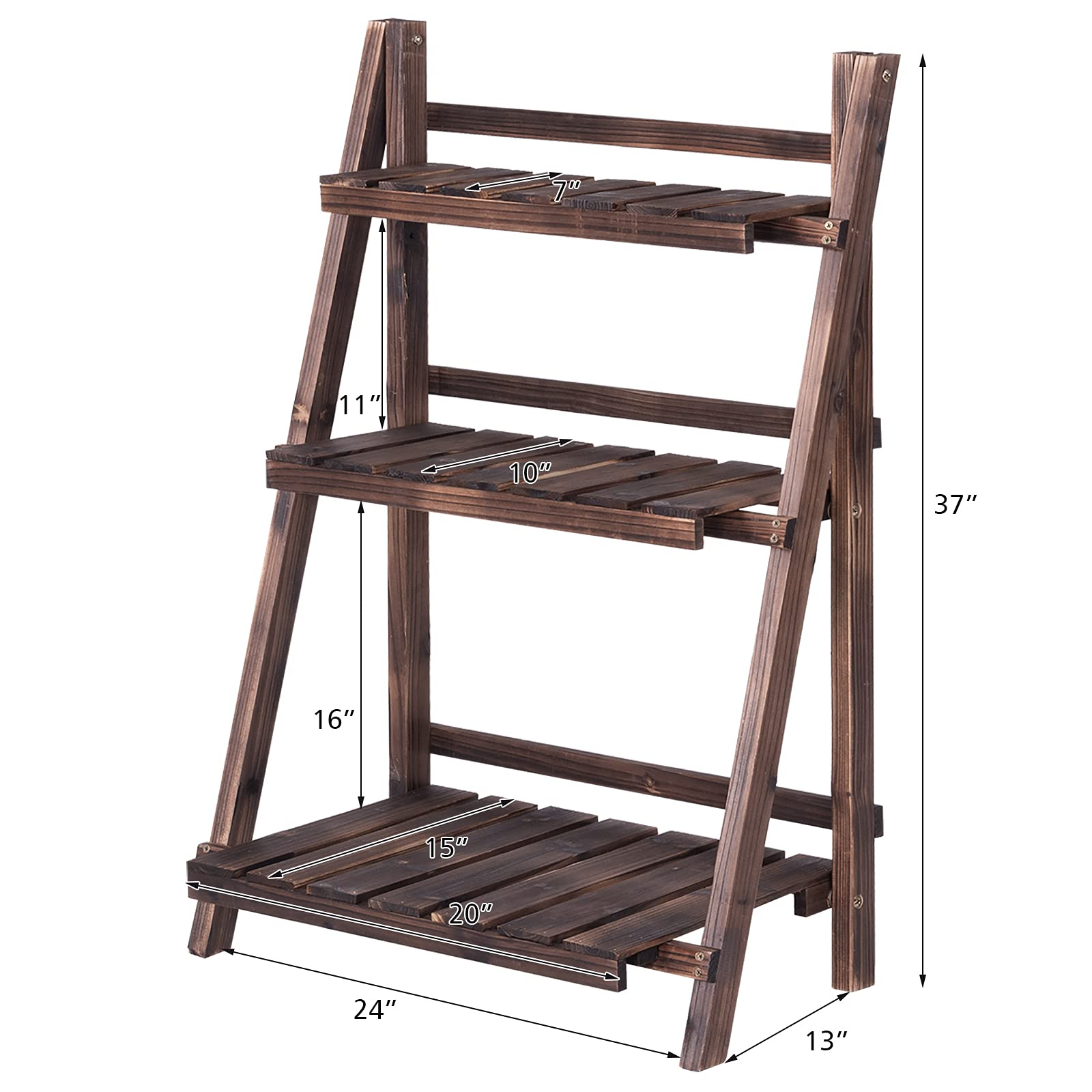 Giantex 3 Tier Folding Wooden Plant Stand