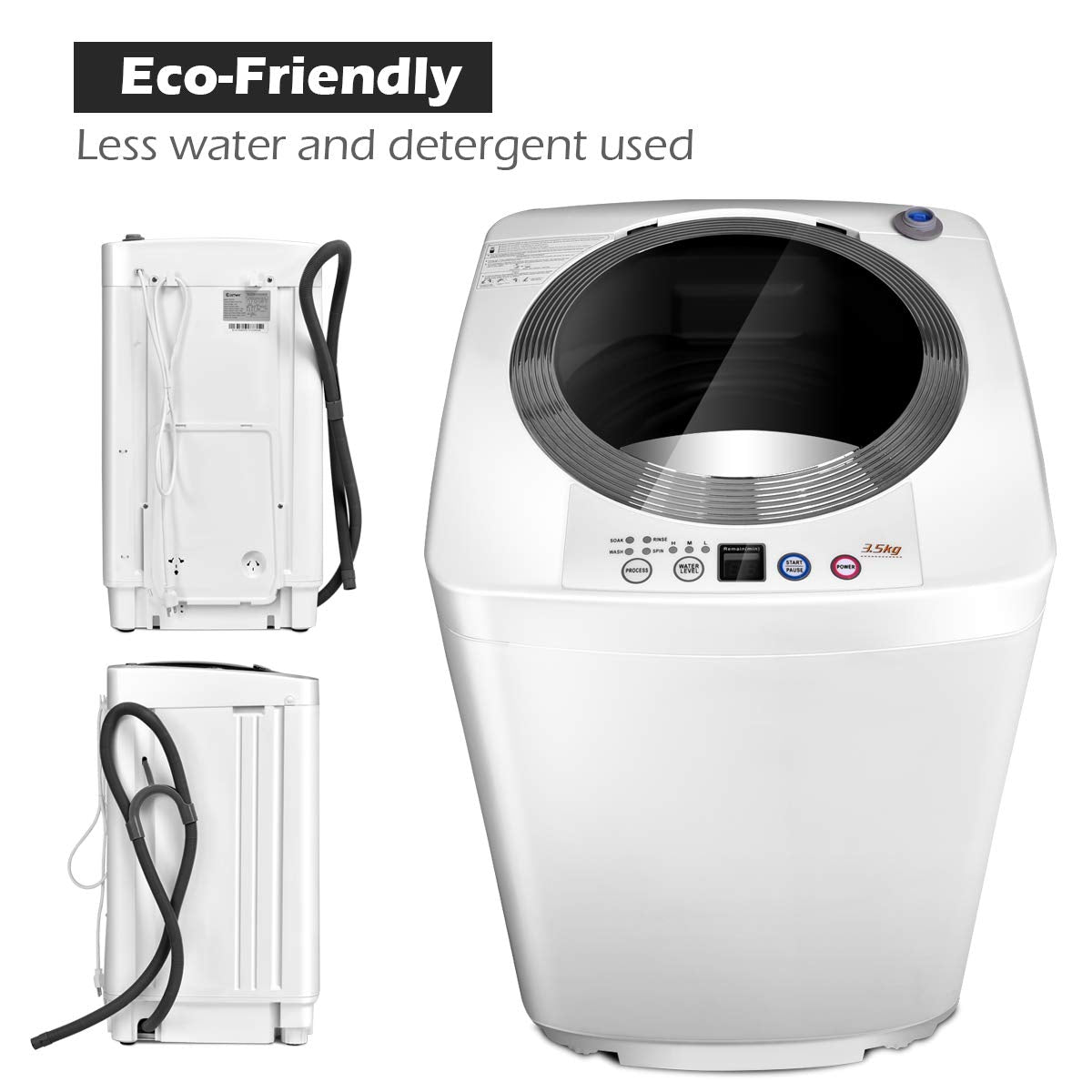 Portable 8 lbs Load Capacity Compact Full-Automatic Laundry