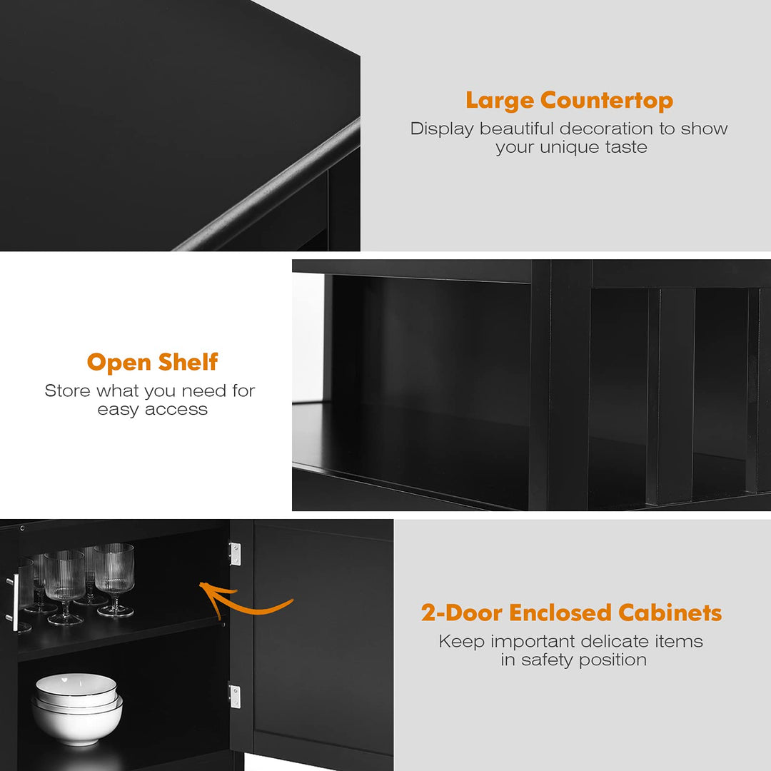 Giantex Kitchen Buffet Sideboard, Wooden Storage Server Cupboard Cabinet