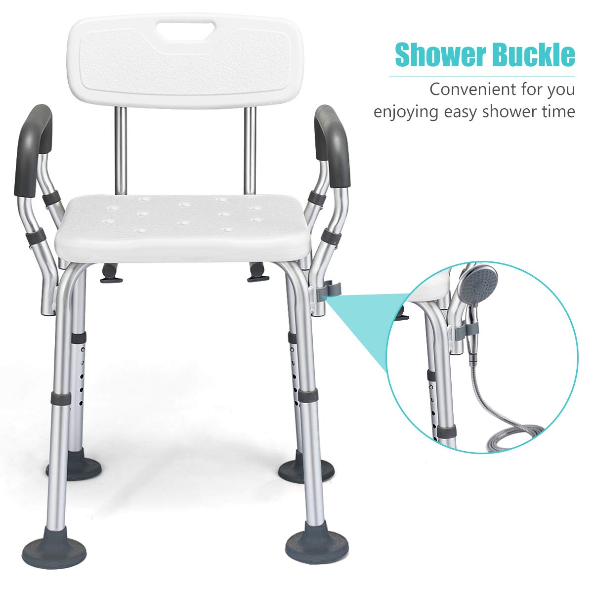 Giantex Shower Chair with Arms and Back Removable (21"x19"x32.5")