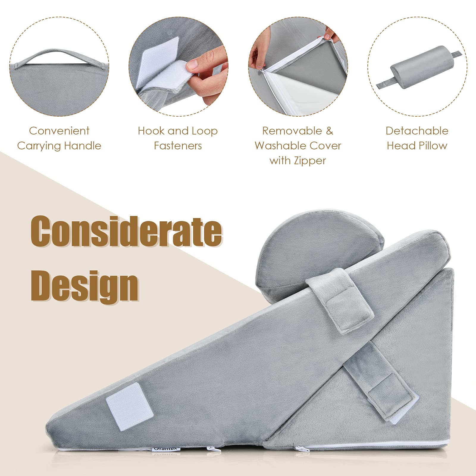 Giantex Wedge Pillow, Memory Foam Incline Pillows with Head Support