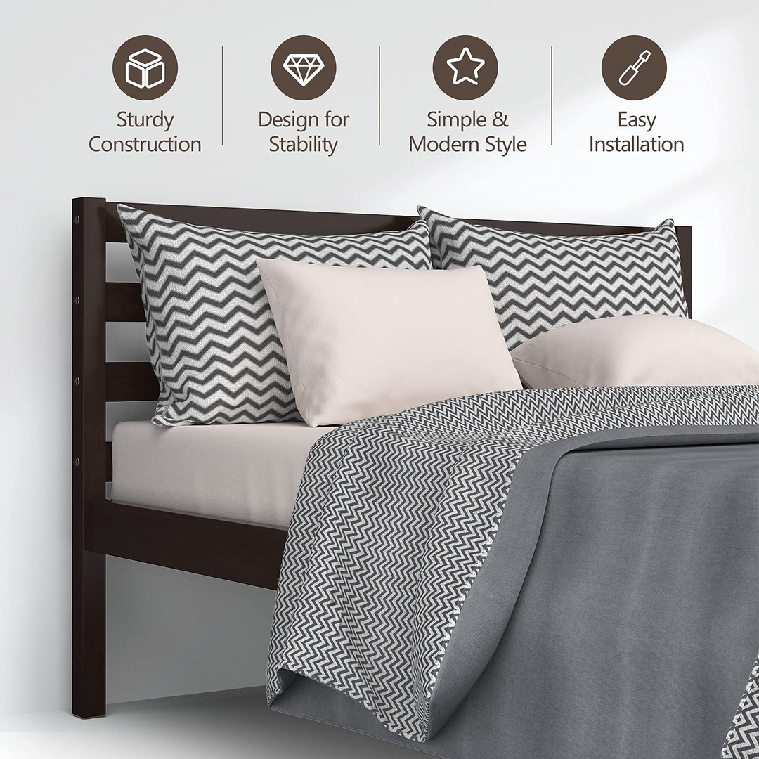 Giantex Wood Slat Support, No Spring Needed, Bed Mattress Foundation, Espresso (Twin)