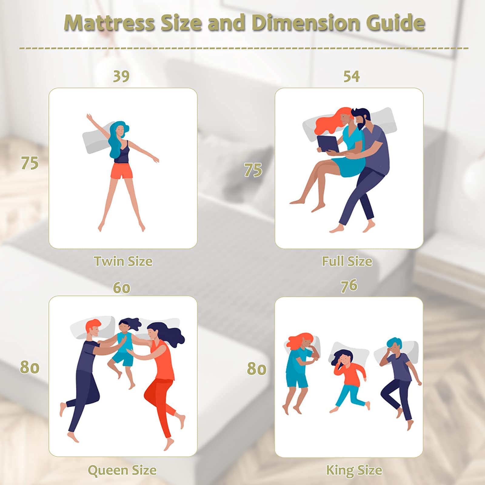 Giantex Bed Mattress Topper 3 Inch Thickness Soft Mattress Pad