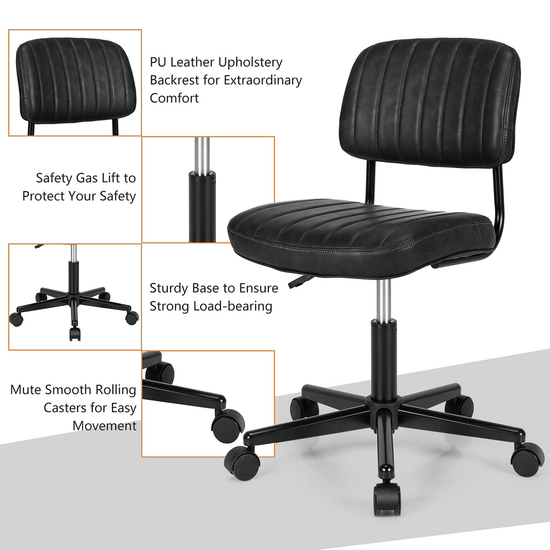 Retro Swivel Rolling Task Chair - Giantex