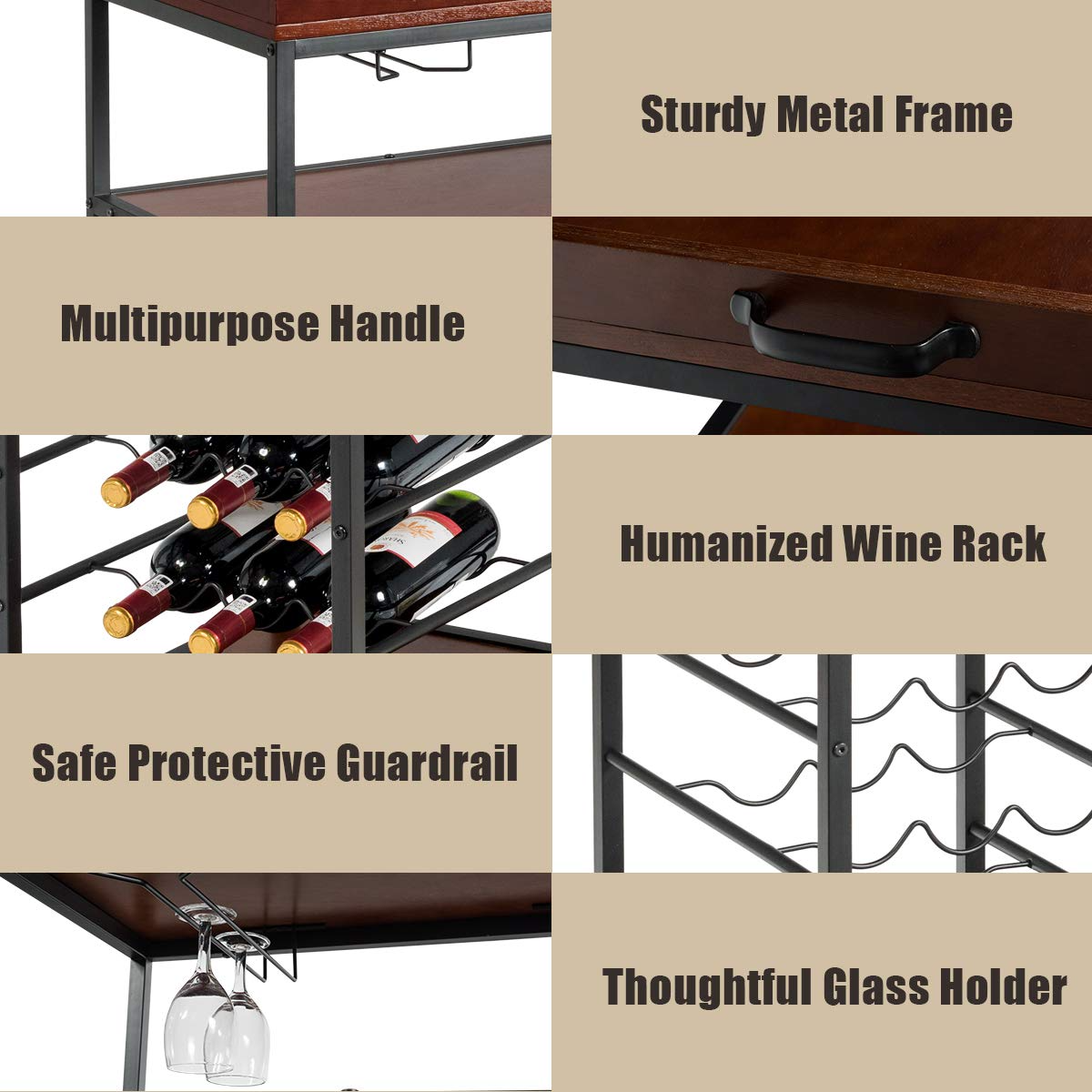 Giantex 3-Tier Kitchen Island Cart Rolling Trolley