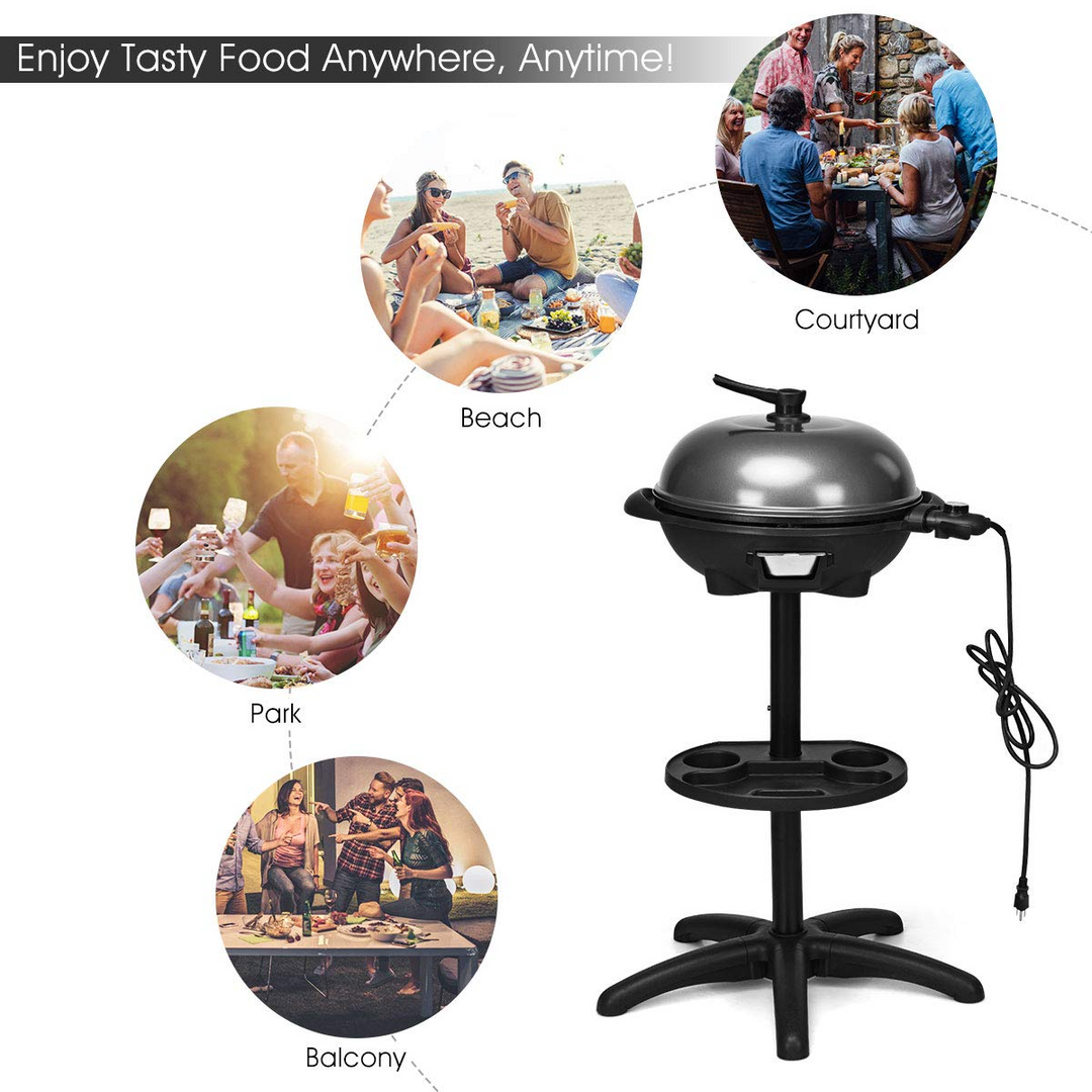 Giantex 1350W Electric BBQ Grill Non-stick w/ 4 Temperature Setting Outdoor Garden Patio Camping