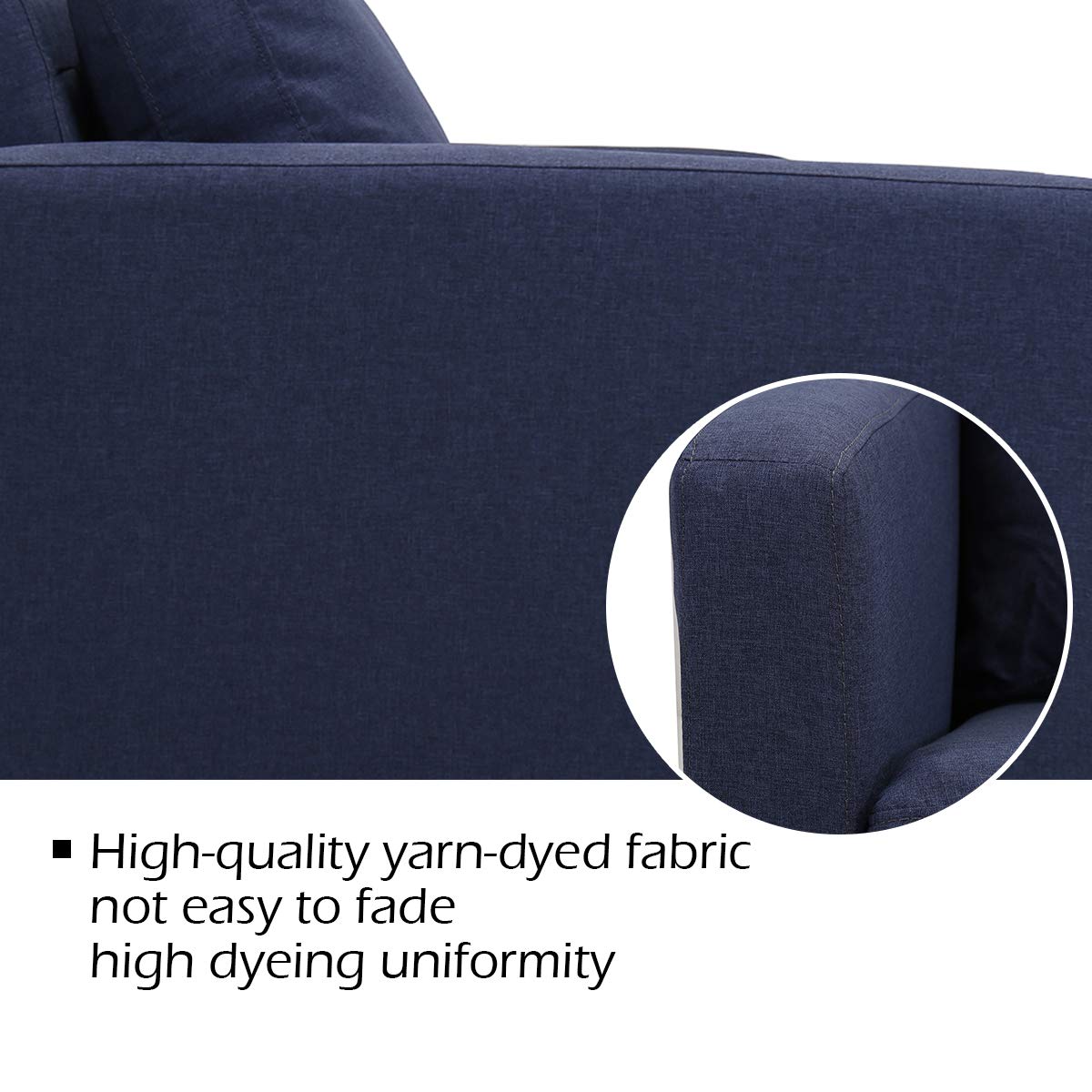 Giantex Modern Upholstered Accent Sofa, Fabric Futon Sofa Bed