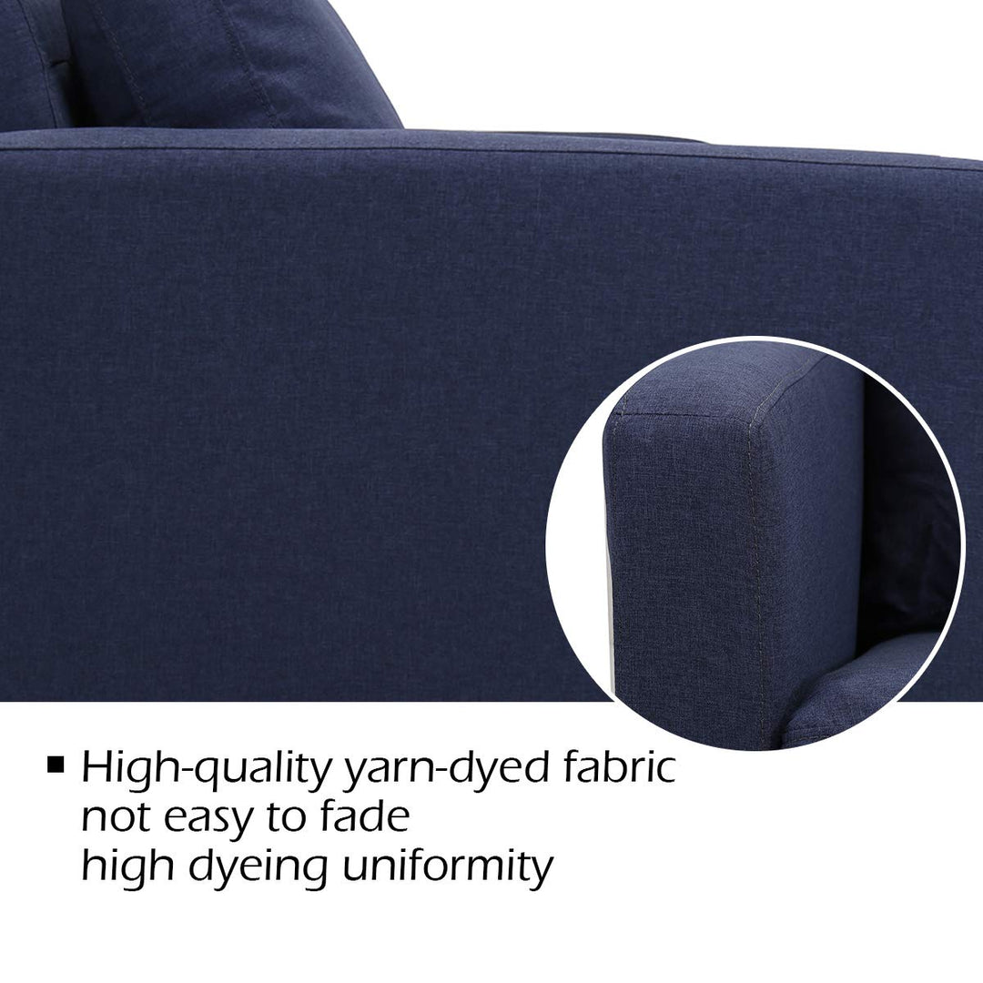 Giantex Modern Upholstered Accent Sofa, Fabric Futon Sofa Bed