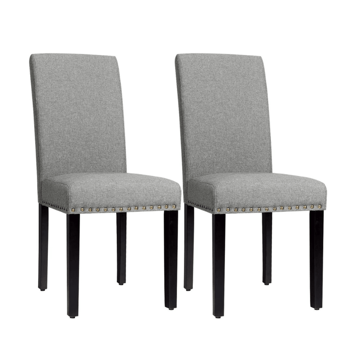 Giantex Upholstered Dining Chairs Set of 2 or 4, Fabric Side Chairs w/Wood Legs - Giantexus
