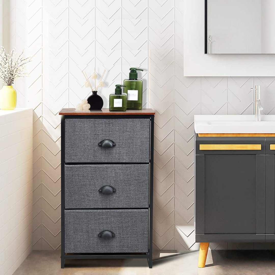 Giantex Dresser Storage Tower Nightstand W/Fabric Drawers