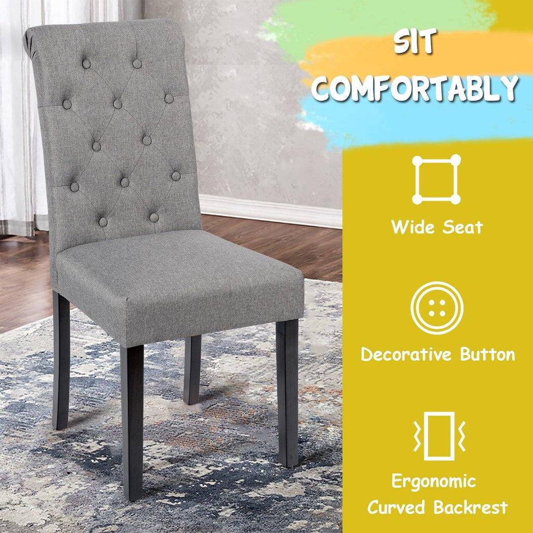 Upholstered Accent Dining Chairs Set of 2 - Giantexus