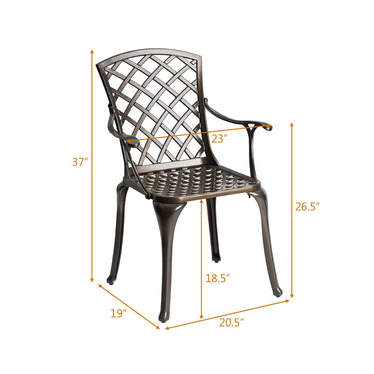 Giantex Aluminum Arm Dining Chairs Set of 2