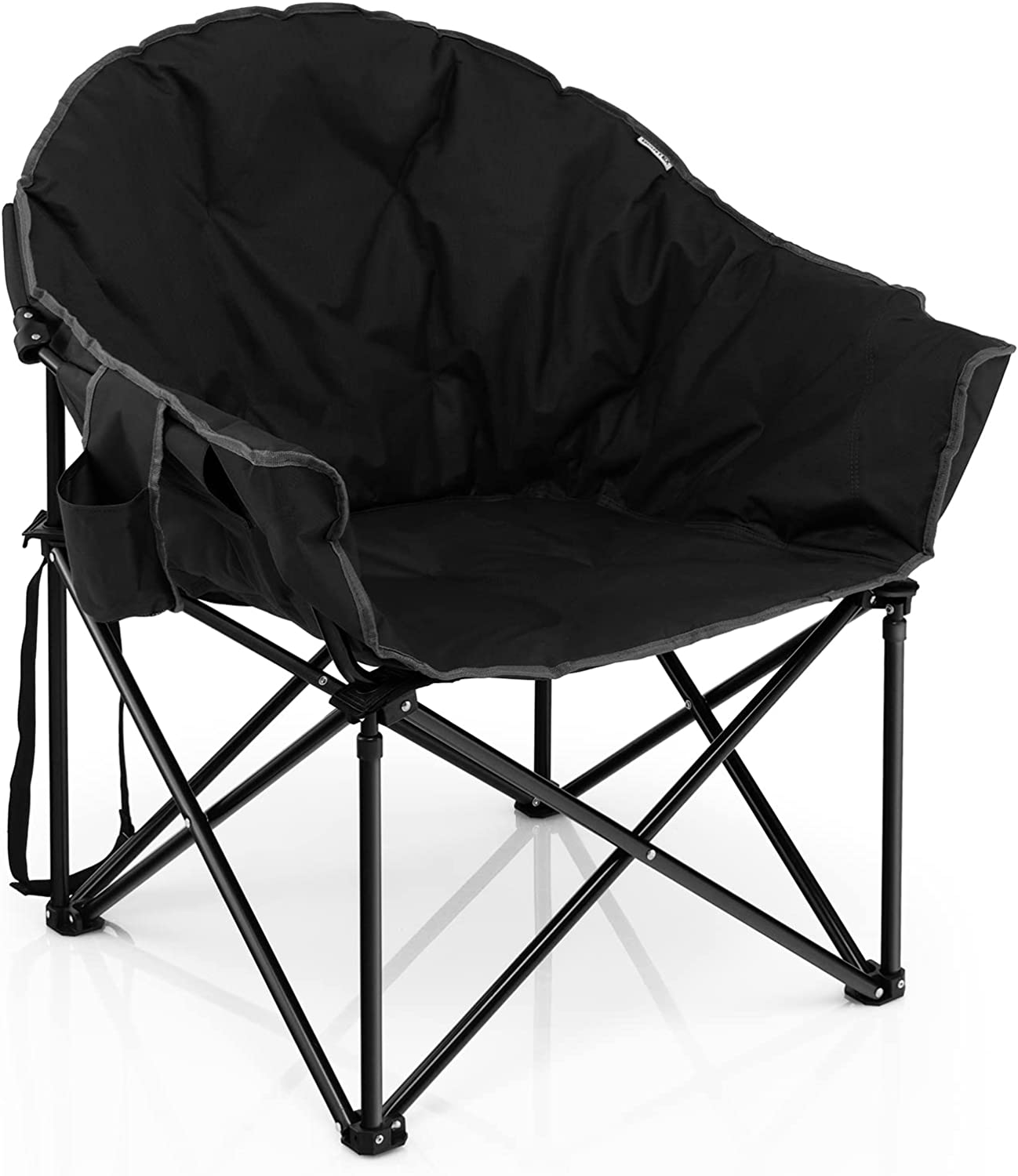 Giantex Portable Camping Chair, Lawn Chair, Outdoor Folding Chair with Cup Holder, Soft Seat