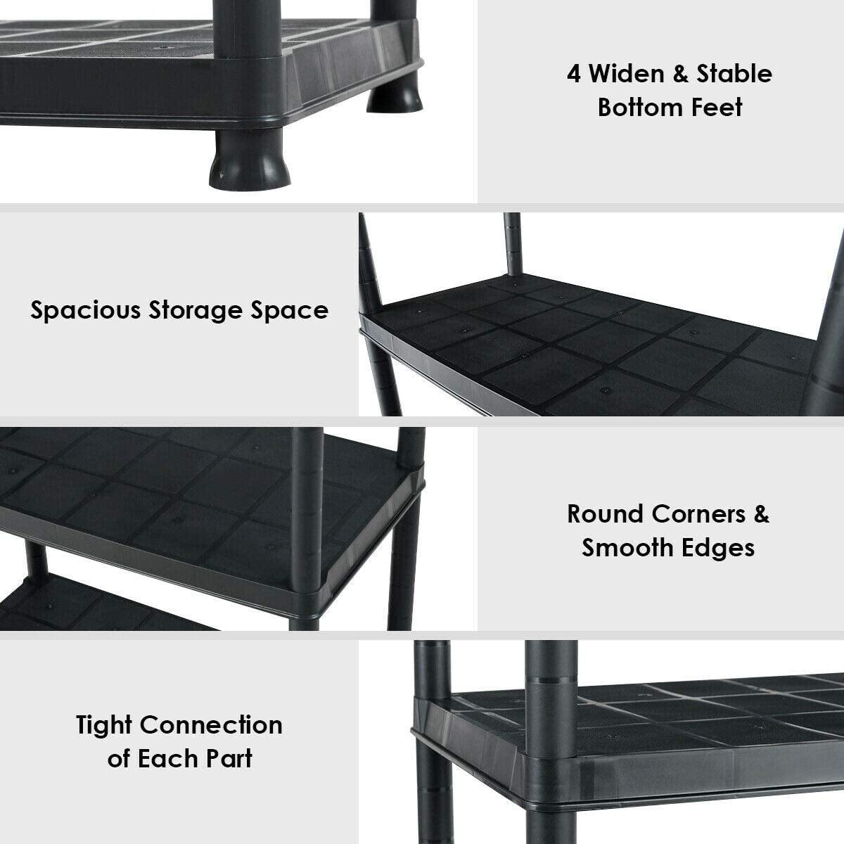 2 Pieces 5-Tier Ventilated Shelving Storage Rack - Giantexus