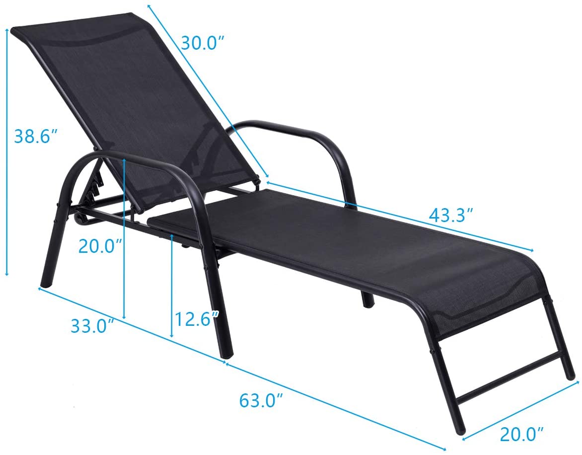 Outdoor Patio Chaise Lounge Chair