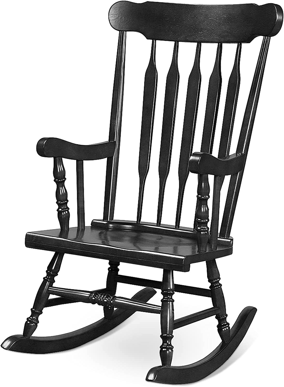 Giantex Outdoor Wood Rocking Chair - Set of 2 Patio Rocking Chair with Solid Frame