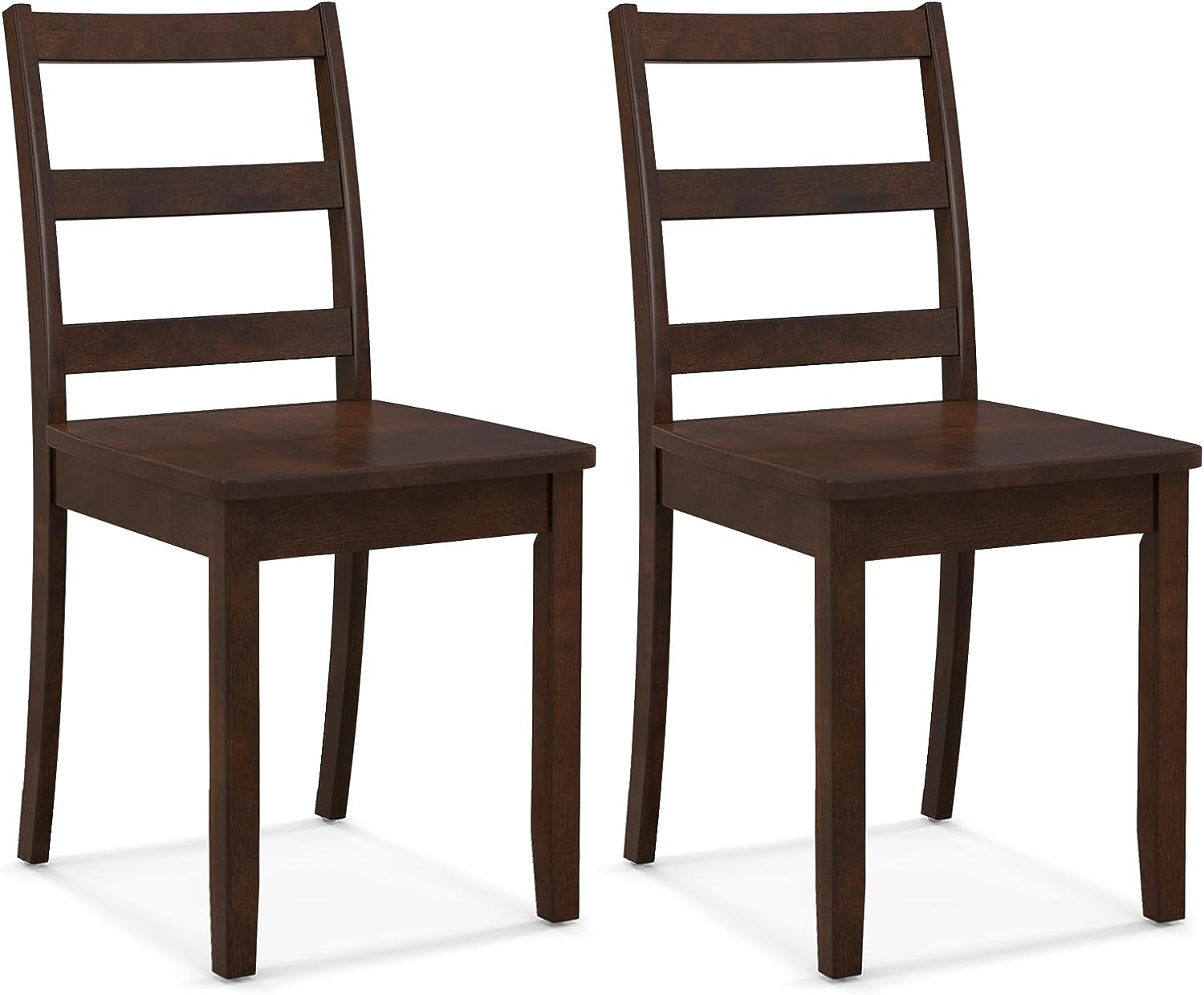 Wood Dining Chairs, Brown- Giantex