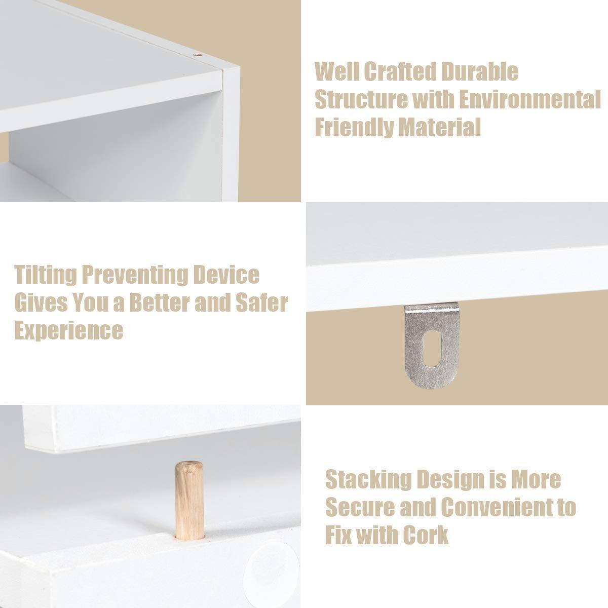 3-in-1 Shoe Rack, 5-Tier Shoe Organizer, Wood Storage Shelf for Shoes - Giantexus