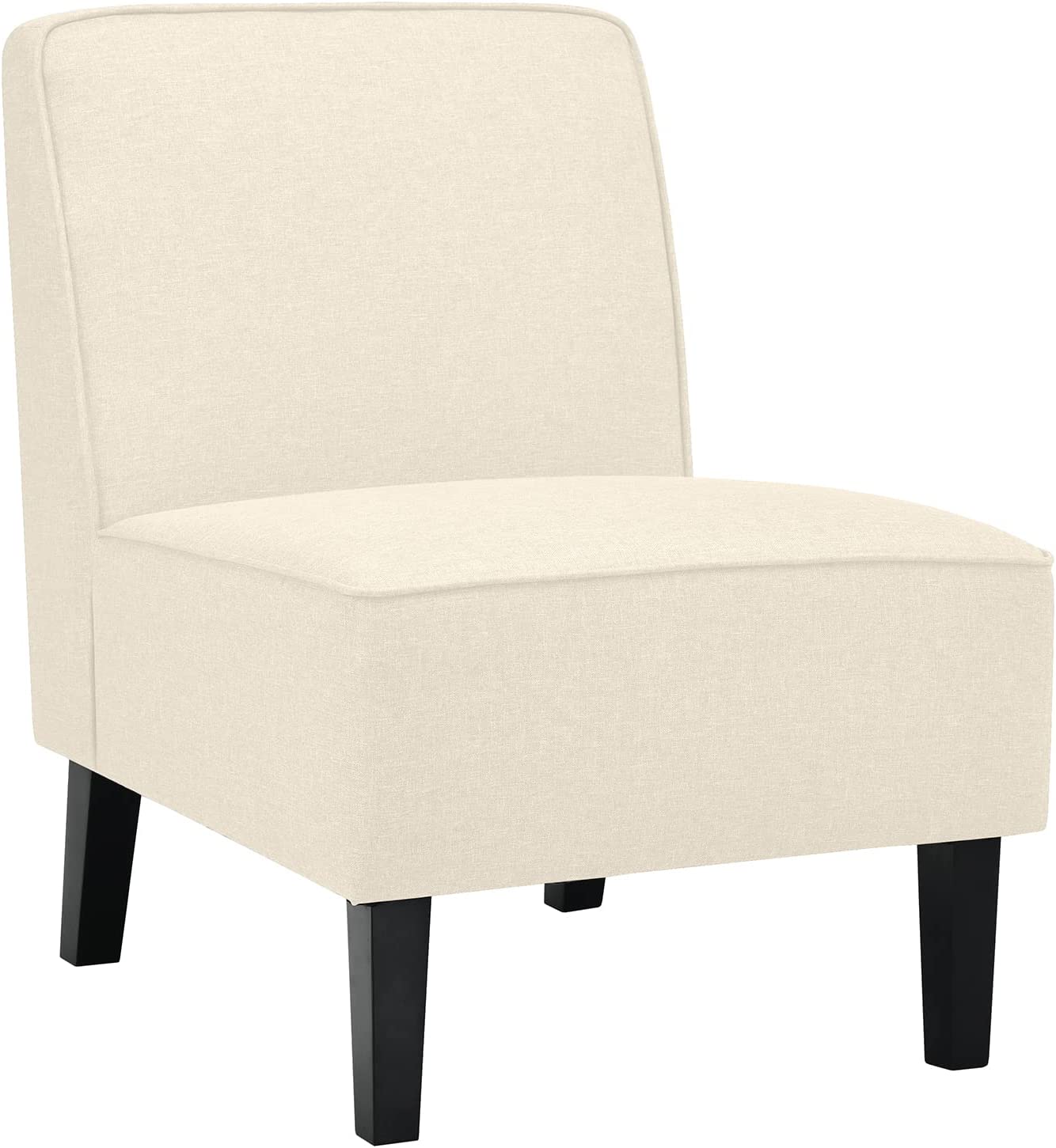 Giantex Upholstered Accent Chair Set of 2, Fabric Single Sofa Armless Accent Chair, Beige