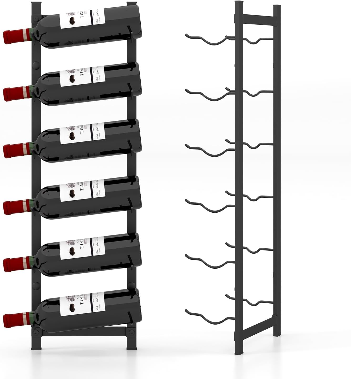 Giantex Wall Mounted Wine Rack for 9-Bottles, Metal Wall Wine Racks Organizer