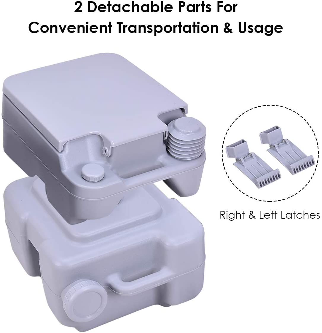 Giantex Portable Toilet 5 Gallon with Waste Tank, Built-in Rotating Spout