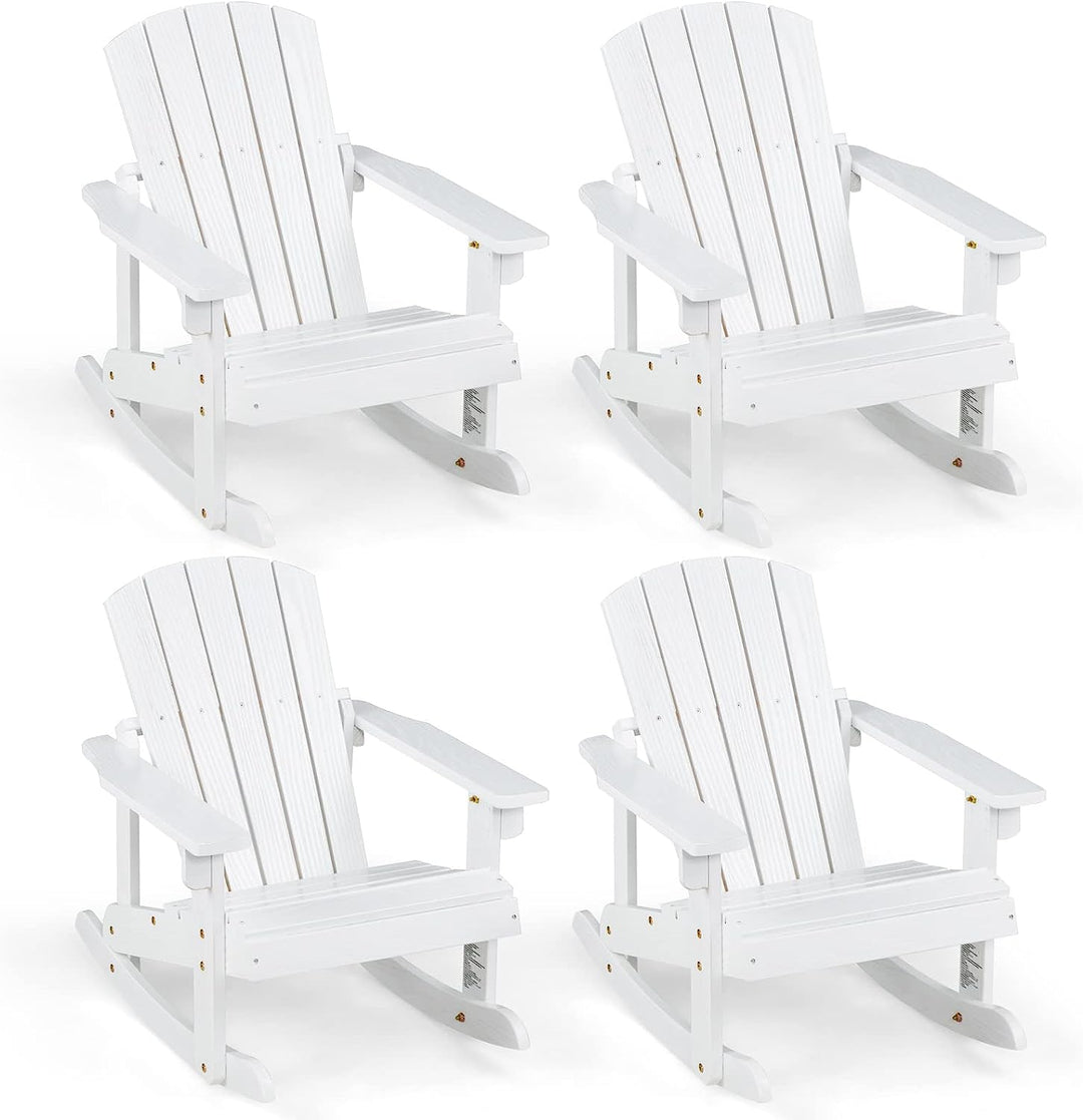 Giantex Wooden Adirondack Rocking Chair - Kids Outdoor Adirondack Rocker with Slatted seat, Smooth Rocking Feet