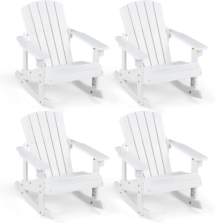 Giantex Wooden Adirondack Rocking Chair - Kids Outdoor Adirondack Rocker with Slatted seat, Smooth Rocking Feet