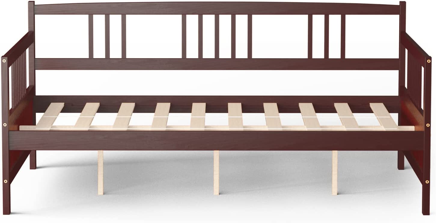 Giantex Full Size Daybed, Wooden Daybed Sofa Bed Frame with Wood Slat Support for Kids Teens (Full)