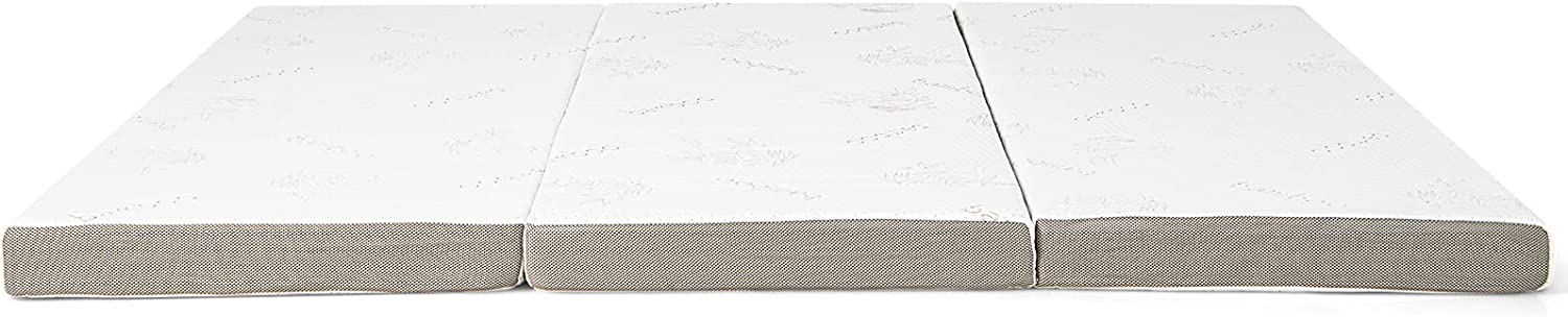 Giantex 4 Inch Tri Folding Mattress,CertiPUR-US Gel-Infused Memory Foam with Bamboo Cover Carry Bag