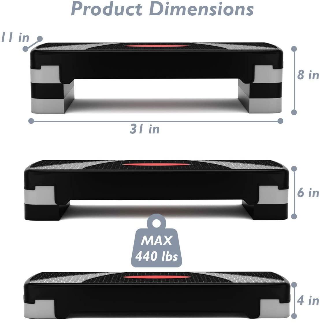 31" Aerobic Step Platform, Non-Slip Surface - Giantexus