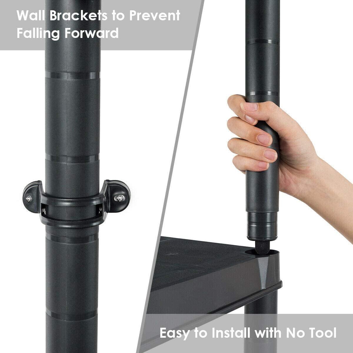 2 Pieces 5-Tier Ventilated Shelving Storage Rack - Giantexus