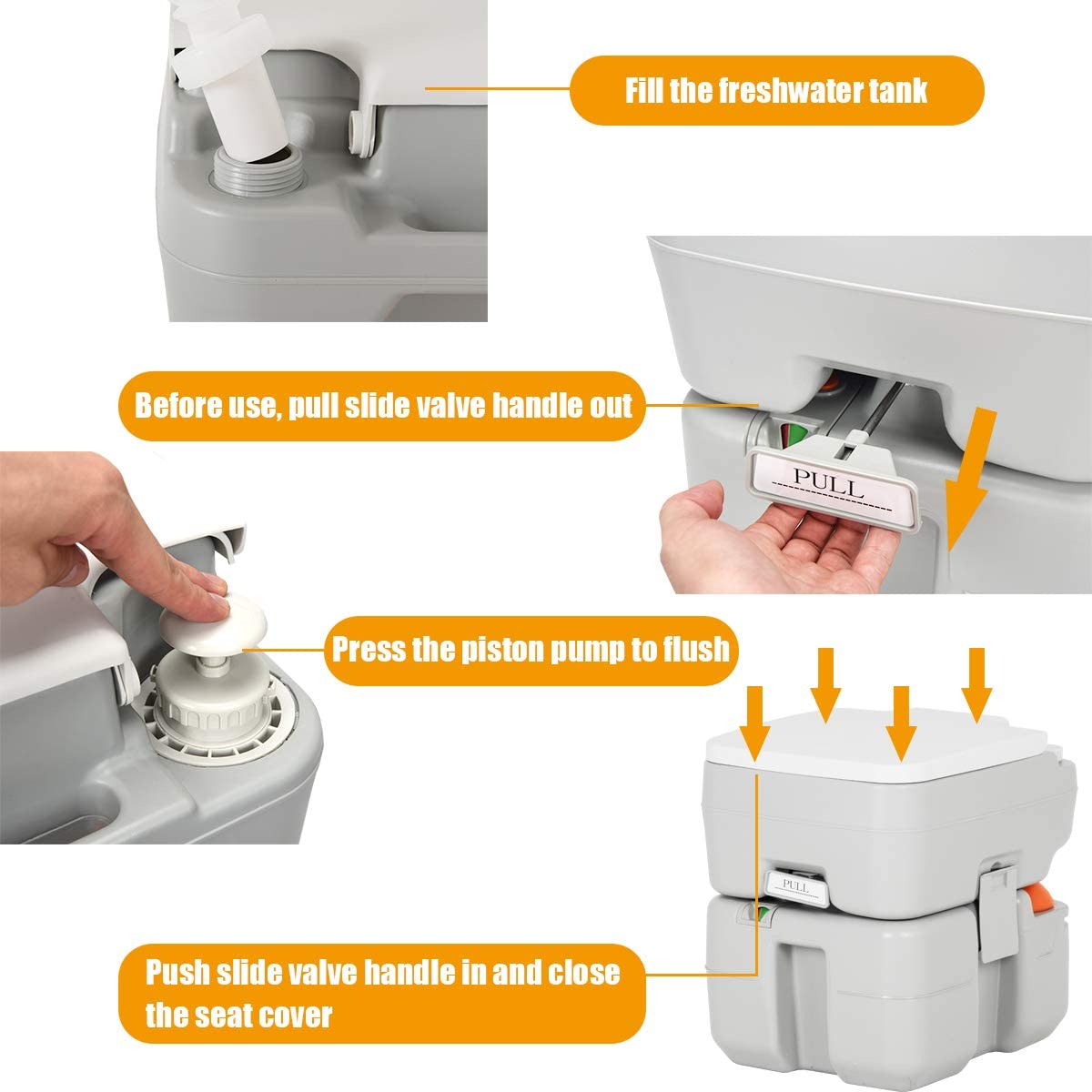 Outdoor Wash Sink and Potable Toilet Set