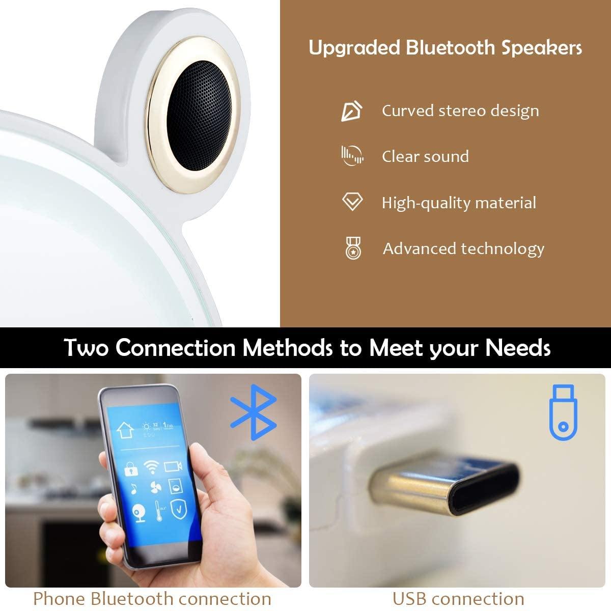 CHARMAID | Vanity Set with Lighted Mirror and Wireless Speaker - Giantexus