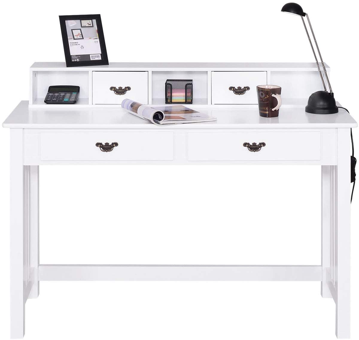 Writing Desk with 4 Drawer Computer Study Table