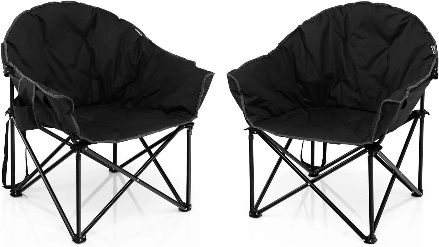 Giantex Portable Camping Chair, Lawn Chair, Outdoor Folding Chair with Cup Holder, Soft Seat