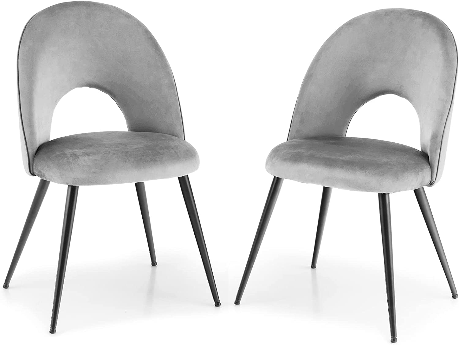 Giantex Velvet Dining Chairs Set of 2 or 4 - Modern Mid-Century Vanity Chair with Meat Legs