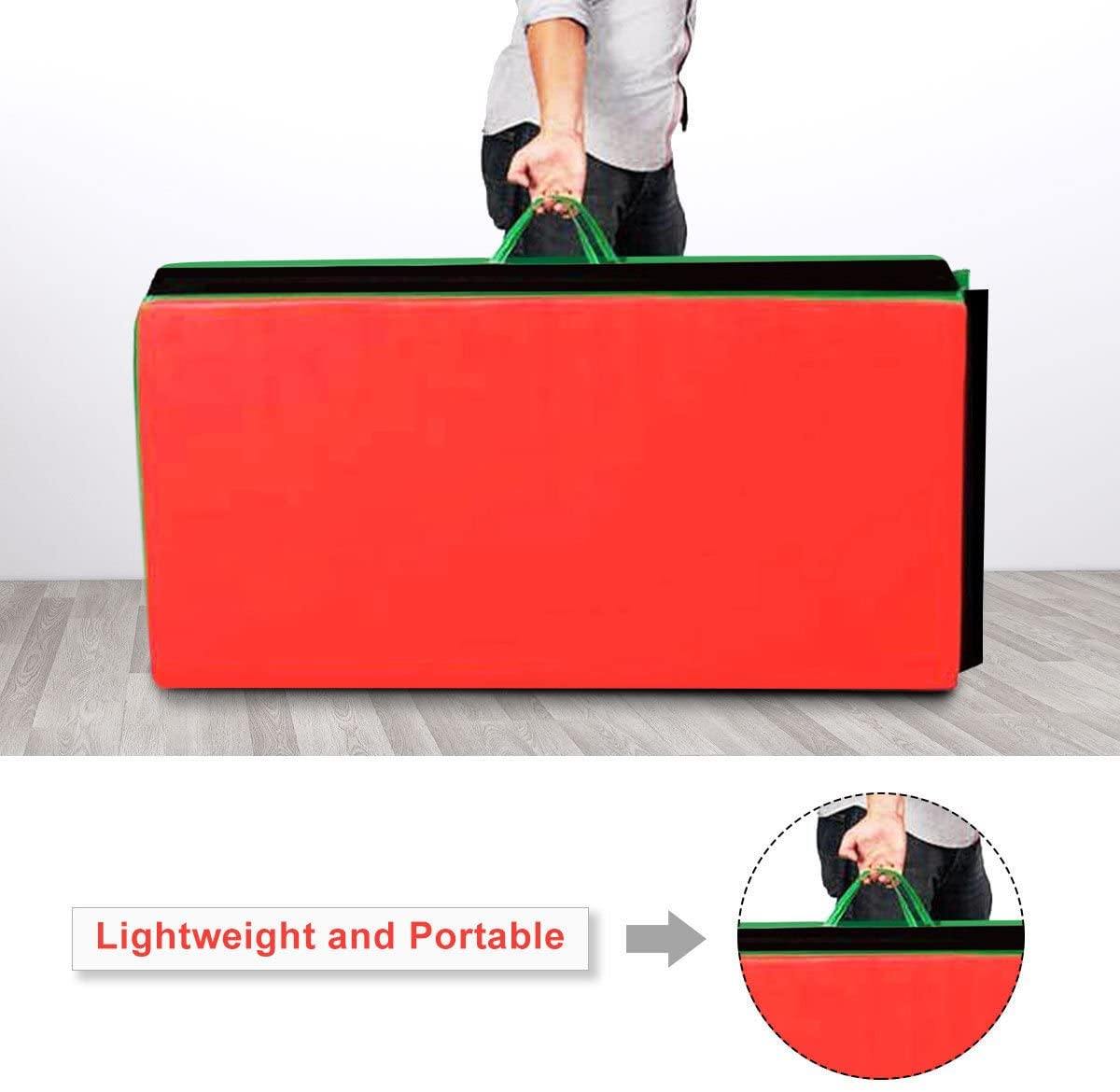 4'x10'x2'' Gymnastics Mat, Anti-Tear Folding Gymnastics Exercise Mats - Giantexus