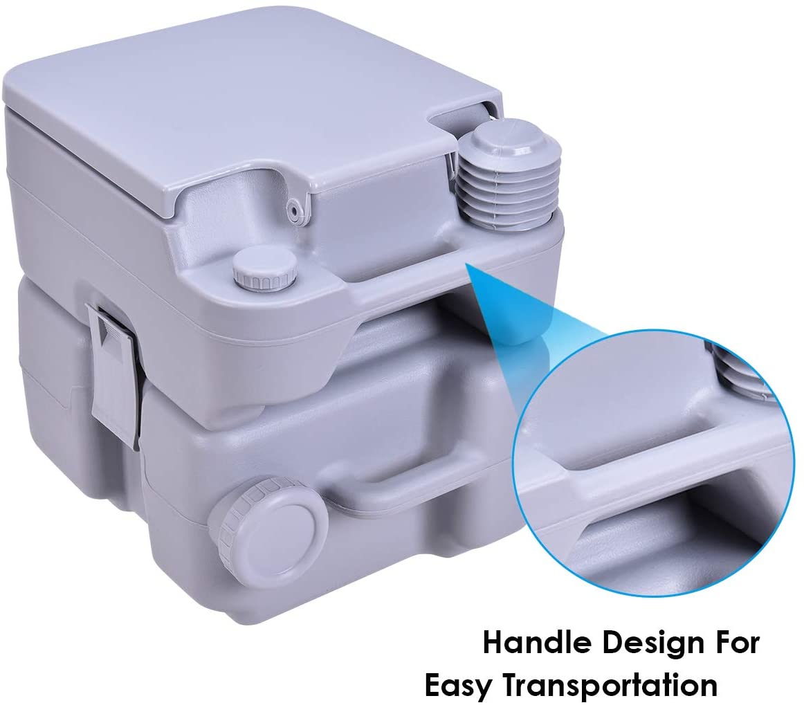 Giantex Portable Toilet 5 Gallon with Waste Tank, Built-in Rotating Spout