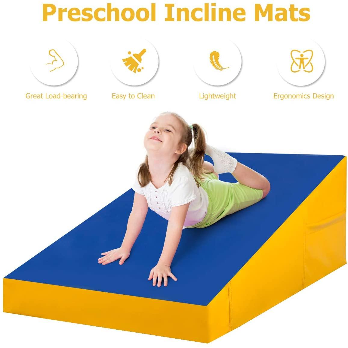 Incline Gymnastic Mat Wedge Shape Gymnastic Tumbling Mat - Giantexus