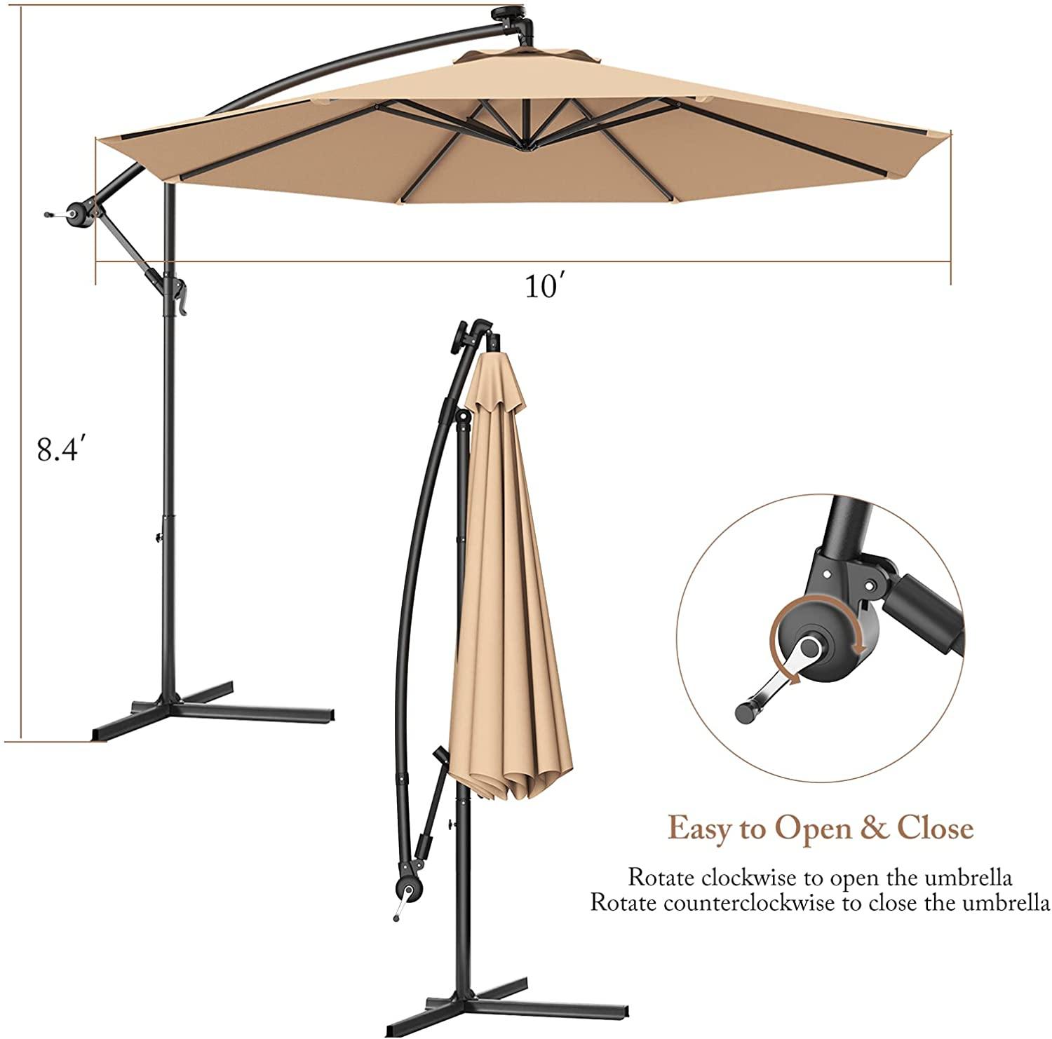 10ft Offset Patio Umbrella Cantilever Umbrella - Giantexus